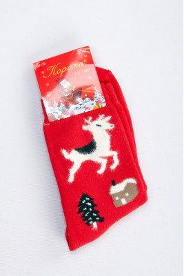 Шкарпетки жіночі новорічні махрові